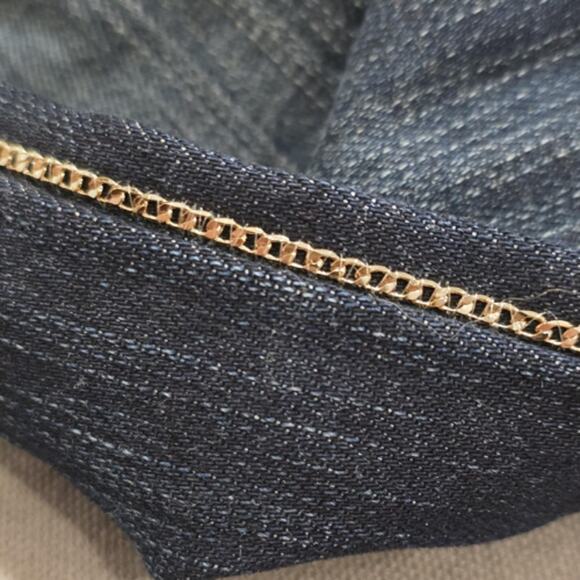 WHBM The Mid-Rise Skinny Ankle Embellished Leg Dark Denim NWT Size 6 - Picture 3 of 6